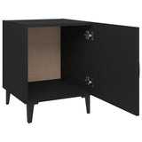 Bedside Cabinet Black Engineered Wood - 45-Degree Angle