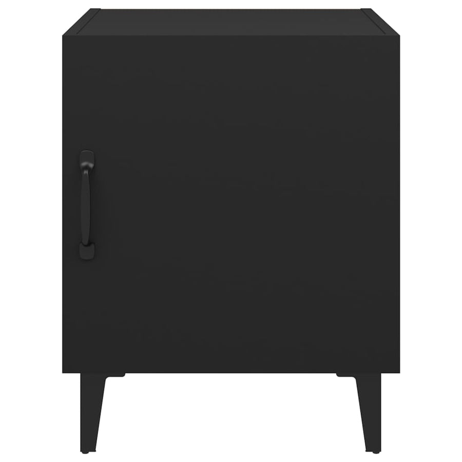 Bedside Cabinets 2 pcs Black Engineered Wood