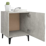Bedside Cabinet Concrete Grey Engineered Wood - Rear View