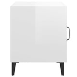 Bedside Cabinet High Gloss White Engineered Wood - Top-Down View