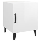 Bedside Cabinets 2 pcs High Gloss White Engineered Wood - Side View