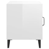 Bedside Cabinets 2 pcs High Gloss White Engineered Wood