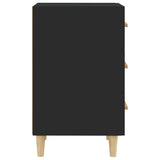 Bedside Cabinet Black 40x40x66 cm Engineered Wood - 45-Degree Angle