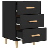 Bedside Cabinet Black 40x40x66 cm Engineered Wood - Rear View