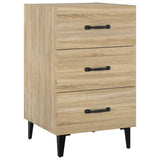 Bedside Cabinet Sonoma Oak 40x40x66 cm Engineered Wood - Front View