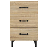 Bedside Cabinet Sonoma Oak 40x40x66 cm Engineered Wood - Side View