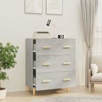 Sideboard Concrete Grey 70x34x90 cm Engineered Wood
