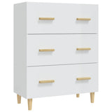 Sideboard High Gloss White 70x34x90 cm Engineered Wood - Front View