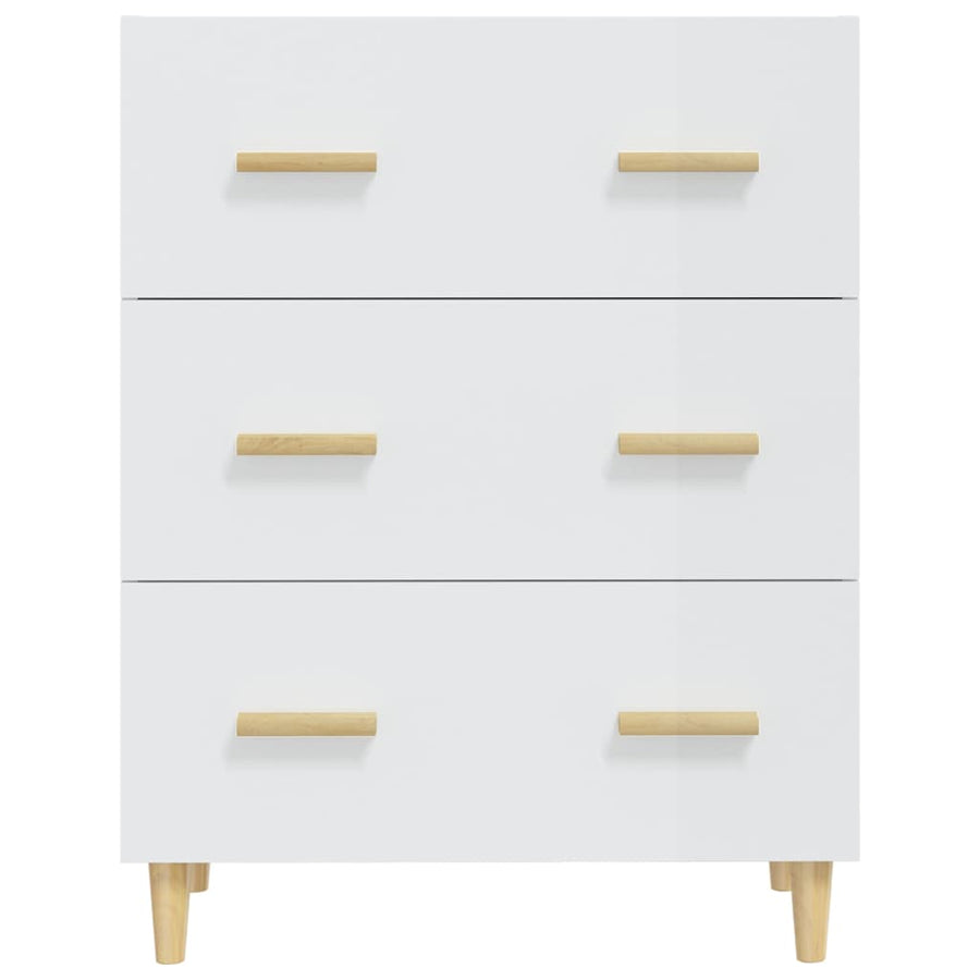 Sideboard High Gloss White 70x34x90 cm Engineered Wood