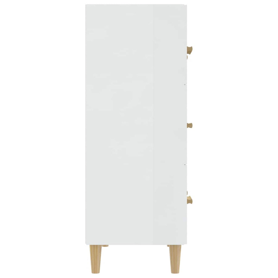 Sideboard High Gloss White 70x34x90 cm Engineered Wood