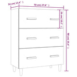 Sideboard High Gloss White 70x34x90 cm Engineered Wood - Low Angle