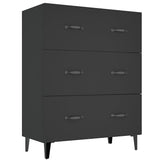Sideboard Black 69.5x34x90 cm Engineered Wood - Front View