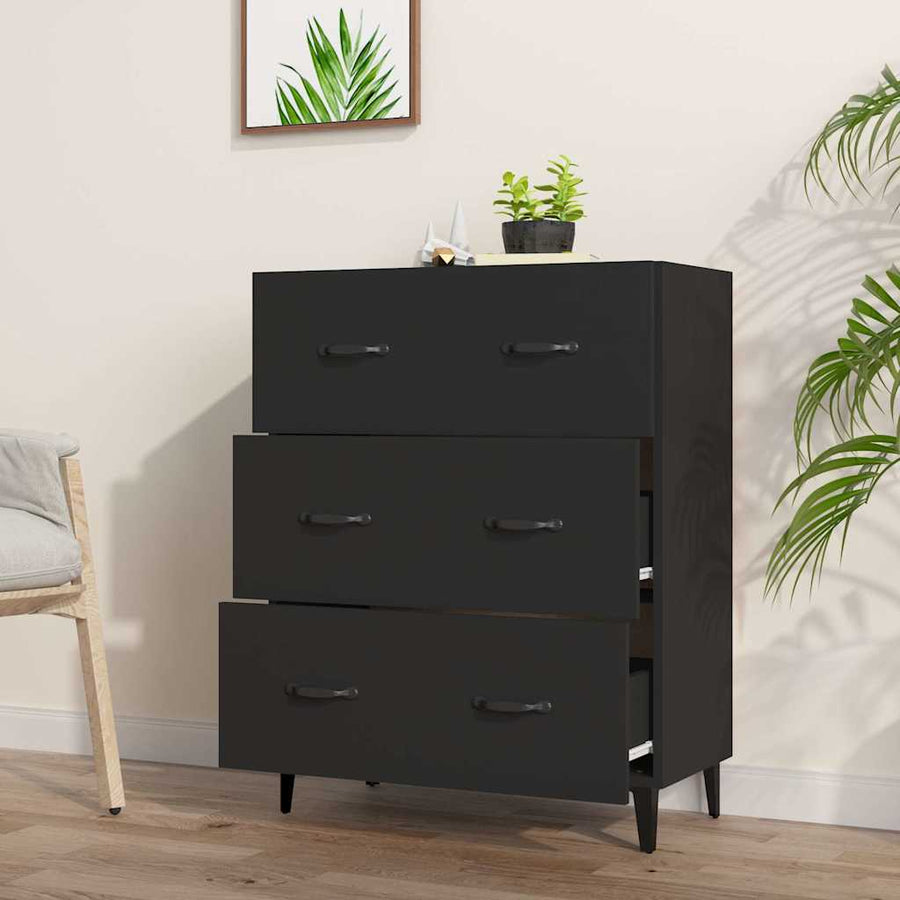 Sideboard Black 69.5x34x90 cm Engineered Wood