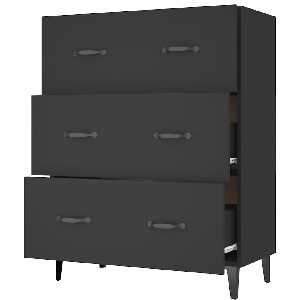 Sideboard Black 69.5x34x90 cm Engineered Wood