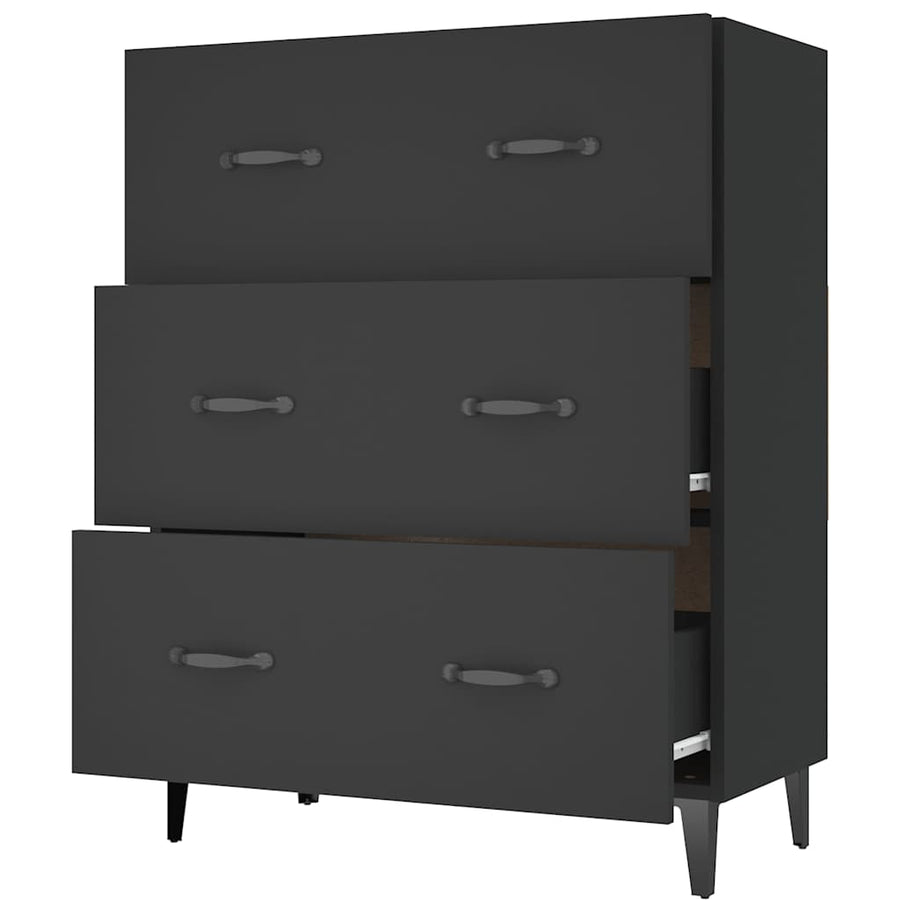 Sideboard Black 69.5x34x90 cm Engineered Wood