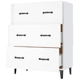 Sideboard High Gloss White 69.5x34x90 cm Engineered Wood - Rear View