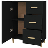 Sideboard Black 69.5x34x90 cm Engineered Wood - Close-Up Angle