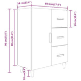 Sideboard Black 69.5x34x90 cm Engineered Wood - Extra Image