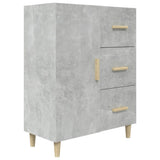 Sideboard Concrete Grey 69.5x34x90 cm Engineered Wood - Front View