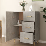 Sideboard Concrete Grey 69.5x34x90 cm Engineered Wood - Side View