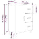Sideboard Concerte Grey 69.5x34x90 cm Engineered Wood