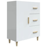 Sideboard High Gloss White 69.5x34x90 cm Engineered Wood - Front View