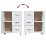 Sideboard High Gloss White 69.5x34x90 cm Engineered Wood - Low Angle