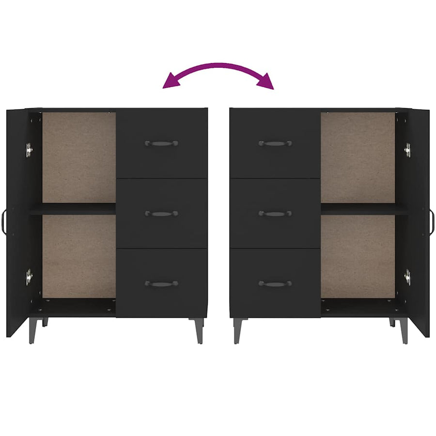 Sideboard Black 69.5x34x90 cm Engineered Wood
