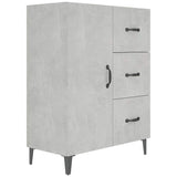 Sideboard Concrete Grey 69.5x34x90 cm Engineered Wood - Front View