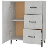 Sideboard Concrete Grey 69.5x34x90 cm Engineered Wood - Close-Up Angle