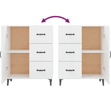 Sideboard High Gloss White 69.5x34x90 cm Engineered Wood - Low Angle