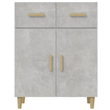 Sideboard Concrete Grey 69.5x34x89 cm Engineered Wood - Side View