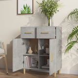 Sideboard Concrete Grey 69.5x34x89 cm Engineered Wood - Rear View