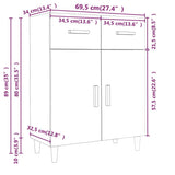 Sideboard Concrete Grey 69.5x34x89 cm Engineered Wood - Low Angle