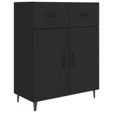 Sideboard Black 69.5x34x90 cm Engineered Wood - Front View