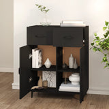 Sideboard Black 69.5x34x90 cm Engineered Wood - Side View