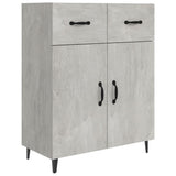 Sideboard Concrete Grey 69.5x34x90 cm Engineered Wood - Front View
