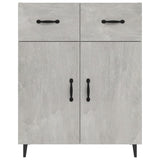 Sideboard Concrete Grey 69.5x34x90 cm Engineered Wood - 45-Degree Angle