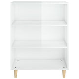 Sideboard High Gloss White 69.5x32.5x90 cm Engineered Wood - Side View