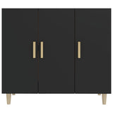 Sideboard Black 90x34x80 cm Engineered Wood - Side View
