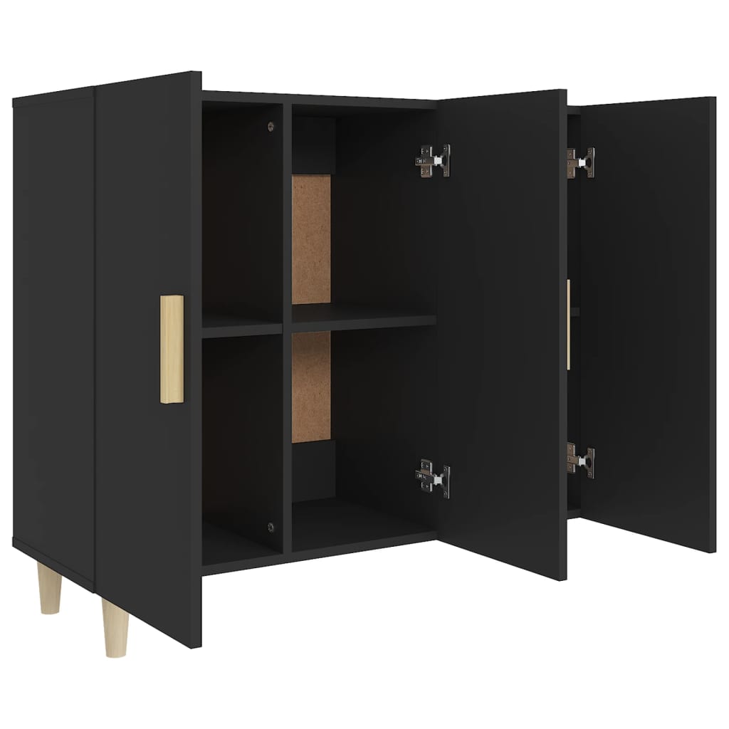 Sideboard Black 90x34x80 cm Engineered Wood
