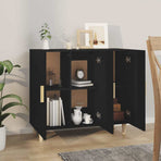 Sideboard Black 90x34x80 cm Engineered Wood