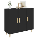 Sideboard Black 90x34x80 cm Engineered Wood - Close-Up Angle
