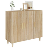 Sideboard Sonoma Oak 90x34x80 cm Engineered Wood - Close-Up Angle