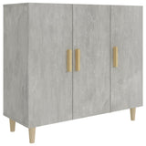 Sideboard Concrete Grey 90x34x80 cm Engineered Wood - Front View