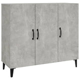 Sideboard Concrete Grey 90x34x80 cm Engineered Wood - Front View