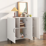 Sideboard High Gloss White 90x34x80 cm Engineered Wood - Side View
