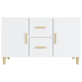 Sideboard High Gloss White 100x36x60 cm Engineered Wood - Side View