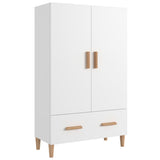 Highboard White 70x31x115 cm Engineered Wood - Front View