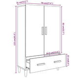 Highboard White 70x31x115 cm Engineered Wood - Low Angle